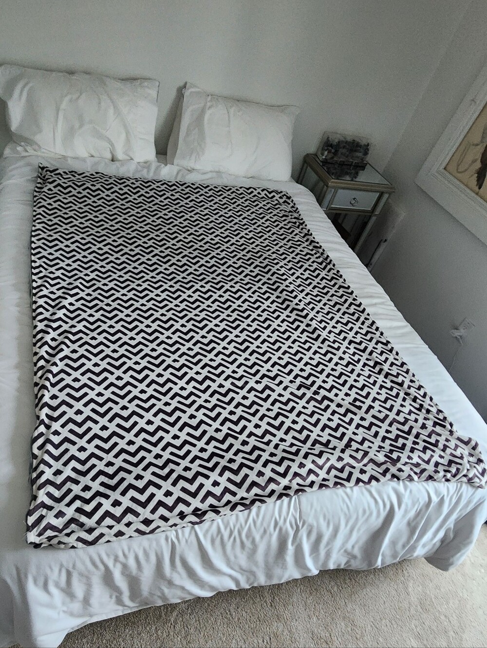 Quilty Weighted Blanket Grey And White